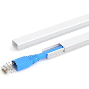Cord Hider for One Wire, 102in Cable Hider Concealer, Paintable Wall Wire Covers, PVC Cable Management Raceway for A Thick Extension Cord, 6 x L17in W0.59 H0.4in, White