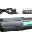 Amazon Basics by SKIL 4V Cordless Stick Screwdriver with 10-Piece Bit Set, USB Cable, LED Light, 3 Torque Settings