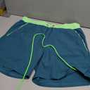 SILKWORLD Mens Swim Trunks with Compression Liner 2 in 1 Quick Dry Bathing Suit Beach Shorts with Zipper Pockets (Large, Peacock Blue)