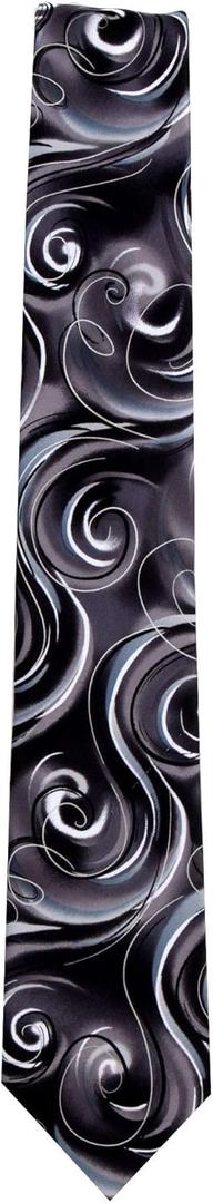 Jerry Garcia mens JG-8130 Fashion Designer Brand Necktie Ties, Black Gray, One Size