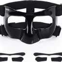 QK01 Nose Guard for Broken Nose, Face Shield Masks for Soccer, Basketball, and Other Sports Protect, Adjustable for Kids, Teenagers, and Adults, Suitable for Men and Women, Size M for teen and adult, Black