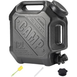 ASIEIT 3.2 Gallon Water Jug with Spigot, Portable Water Tank BPA Free, Leak-Proof Water Containers for Camping Water Storage Containers for Emergency Outdoor Hiking Picnic, Green/Black/Yellow