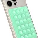 2 x Suction Phone Case Mount, Sillicon Adhesive Phone Accessory for iPhone and Android, Hands-Free Fidget Toy Mirror Shower Phone Holder, Tiktok Videos and Selfies (Mint)