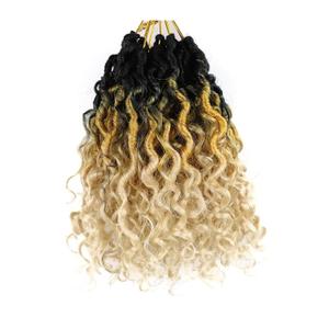 8 Inch Goddess Locs Crochet Hair 7 Packs Faux Locs Crochet Hair with Curly Ends for Black Women Pre Looped Soft Loc Crotchet Braids (8 Inch,1B/27/613)