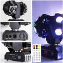 Remote Control Moving Head DJ Light 12LEDs Rotating Stage Beam Lights Uplighting Pinspot Lights for DJ KTV Disco Party Wedding Concert Festival
