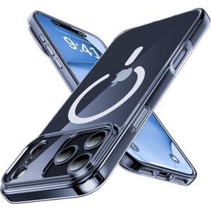 Magnetic Shockproof for iPhone 17 Pro Case,[Camera Protection][Compatible with Magsafe][Non-Slip][Mil-Grade Protection] Slim Anti-Yellowing Translucent Matte Phone Case for iPhone 17 Pro,Clear