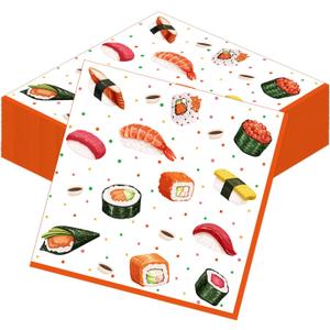 Sushi Party Napkins Decorations - 50 Pcs Sushi Theme Paper Napkins Disposable, Dinner Luncheon Paper Napkin for Japanese Party Decorations, Birthday Decor Supplies