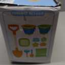 DUDUCOFU Collapsible Beach Sand Toys for Kids Toddlers, Collapsible Sand Bucket with Sifter Shovels Set with Mesh Bag and Sand Molds, Travel Beach Sandbox Toys for Boys Girls 3 4 5 6 7 8 9 10