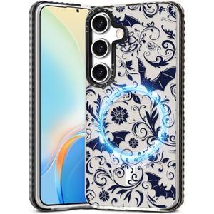 Toycamp for Samsung Galaxy S25 Plus Case - Compatible with MagSafe Women Girls Cute Phone Cover Magnetic with Shockproof Protective Girly Pretty Aesthetic Designer for Samsung S25 Plus Case, Bats