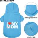 GreenJoy Dog Sweater Dog Hoodie Cold Weather Dog Coat Hooded Sweatshirt for Puppies,Cats, Small Medium Large Dogs (Blue(I Love My Mom), X-Large)