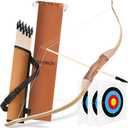Kids Bow and Arrow Set, 32 Inch Archery Set Handmade Wooden Toy Bow and Arrow for Kids 6-8 8-12, 1 Bows 1 Quivers 10 Arrows 3 Targets & Storage Bag, Gifts for Youth Boys and Girls