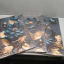 3pcs Dark Green And Gold Flower Canvas Wall Art Elegant Bloom Flowers Pictures Wall Decor Modern Abstract Plant Posters Prints Paintings for Living Room Bedroom Bathroom Decoration