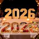 2026 Charcuterie Numbers Fillable, Wooden Number Charcuterie Board Box Serving Food Trays for New Years Graduation Party Supplies