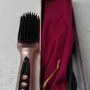 LANDOT Inoic Hair Straightener Brush for Smooth, Frizz-Free Results - Electric Heated Ceramic Straightening Brush Dual Voltage - Fast Heating Adjust Temp 250-450F for All Hair Types