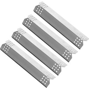 YIHAM Replacement Parts for Grill Master 720-0697 Nexgrill 720-0830H 720-0783E 720-0737 BBQ Heat Shield Plate Tent Burner Cover Flame Tamer 14 9/16 inch x 3 3/8 inch, Stainless Steel, Set of 4, KS708