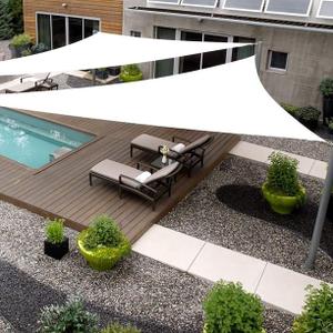 Right Triangle 12' x 12' x 17' White Sun Shade Sail Canopy Awning for Patio Backyard Lawn Garden Outdoor Activities Grade UV Block Mesh Netting, We Can Make Custom Sizes