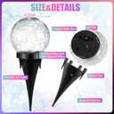 Glooglitter 6 Pcs Extra Large Solar Globes Lights Outdoor Cracked Glass Ball Solar Light Multi Color Pre Lit Crystal Waterproof Lawn Globes for Yard Landscape Garden Decor (4.72")
