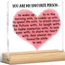 Love Gifts for Her, Anniversary Valentines Day Gifts for Her Wife Girlfriend You Are My Favorite Person Acrylic Desk Plaque Sign Home Decor