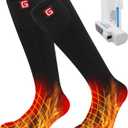 Heated Socks for Men Women,3.7V 2200mAh Battery Powered Cold Weather Rechargeable Electric Socks,Warm Electric Socks Outdoor Riding Camping Hiking Motorcycle Skiing Warm Winter Socks, L