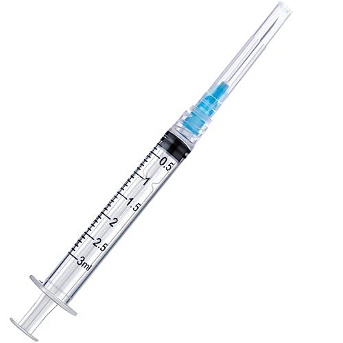 Amazon.com: 100 Pack Disposable 3ml/cc Lab Syringes with 23Ga 1 Inch Needle Luer Lock, Individually Sealed Packed : Industrial & Scientific