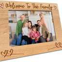 Rustic Wooden Picture Frame For 5"X7" Picture - Welcome To The Family Frame Tabletop Display, Christmas Gifts For Families, Home & Office Decorations(Horizontal)-A17