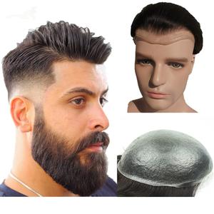 N.L.W. Toupee for Men topper wig NLW Human Hair Pieces for men straight hair replacemnt system in 10x8 base size V loop PU Thin skin 0.04mm hair prosthesis units patch for man Dark Brown color #2