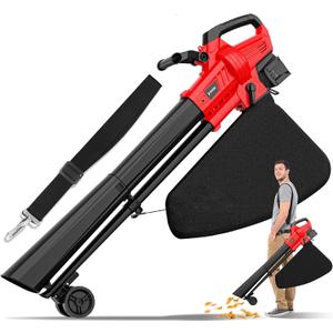 Leaf Blower Vacuum Mulcher Compatible for Milwaukee 18V Battery | (NO Battery), 3IN1 Cordless Electric Leaf Vacuum Blower Mulcher with 40L Bag, Turbo Mode for Patio Driveway Cleanup