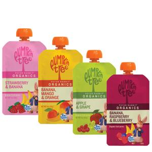 Peter Rabbit Organics Fruit Flavors Variety Pack - Squeezable Snack Pouches, 4 oz. (Pack of 36) (EXP 10/21/26)