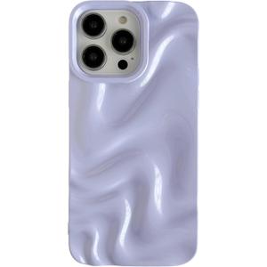 Caseative for iPhone 14 Pro Max Case,Water Ripple Pattern Wave Compatible with iPhone Case (Light Purple,iPhone 14 Pro Max)