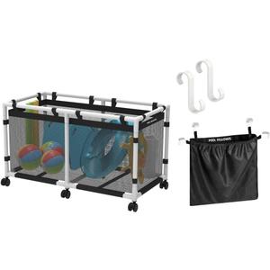 Pool Accessories Bundle | 90 Gallons Pool Storage Bin (Mini Plus) +Side Pouch+S Hooks (2pcs)