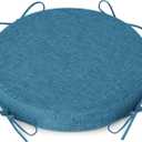 AddGrace Round Bar Stool Cushions with Ties Set of 1 Non Slip Seat Cushions 12x12 Inch Washable Chair Pads Removable Washable Cover Blue
