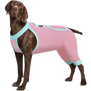 IDOMIK Recovery Suit for Dogs Hind Legs|Dog Surgery Suit for Female Spay Male Neuter,Dog Leg Sleeve to Stop Licking Rear Legs,Long Sleeves Wound Cover Onesie Shirt for Dogs,Cone Collar Alternative