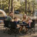 Camping Table Adjustable Height Folding Table with 4 Chairs, Portable Picnic Table and Chairs Set with Carry Bag Indoor Outdoor for Camping, Travel, Patio, RV, Backyard BBQ, Easy to Carry, Set of 5
