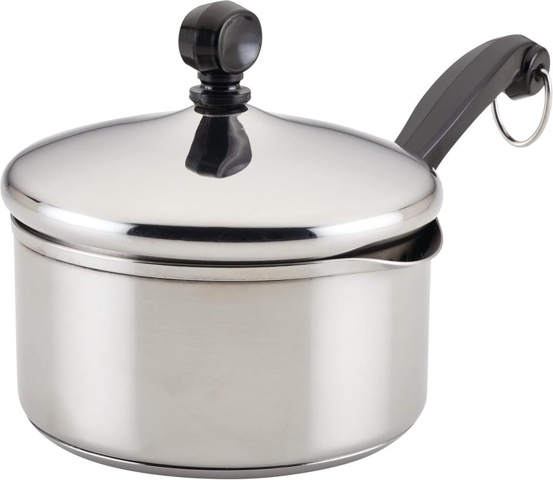 Farberware Classic Stainless Steel 1-Quart Covered Straining Saucepan