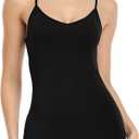 Qaffier Full Slips Dress for Women Adjustable Spaghetti Strap V Neck Under Dress Camisole Mini Slip Dress XL