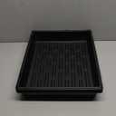 Seed Starter Tray, 5 Packs Plant Tray, Durable Plastic Growing Trays, Stackable Seedling Starter Trays Perfect for Indoor, Outdoor, Greenhouses, 16.5" L x 13.2" W x 2.8" H - Black