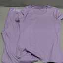 PINSV 2 Piece Sets for Women Summer Casual Jogger Workout Outfits Fitted Crew Neck T-shirt High Waist Legging Sets, M