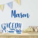 Boao Personalized Name Wall Decal Large Cursive Letter Stickers Alphabet Custom Name Stickers Nursery Wall Decal for Bedside Bedroom Classroom Home DIY Crafts(Cute,Dark Blue,Regular)