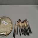 Natural Hair Makeup Brush Set Professional, Fox Hair Makeup Brushes Set with Case, Glitter Make up Brushes Set Professional, Natural Makeup Brushes, Natural Bristle Makeup Brush - ORRA, White (Gold White 10pcs)