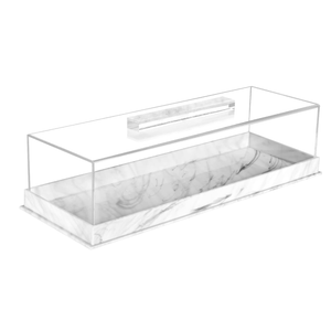 Rectangle Cake Tray with Lids, Clear Pastry Display Case, Dessert Holder Tray, Cake Stand, Cookie Display, Marble Pattern Plastic Cake Platter with Lucite Cover, Pastry Base