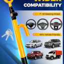 Tevlaphee Steering Wheel Lock - Anti Theft Device with Adjustable Car Wheel Lock, 3 Keys (Yellow)