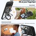 360Spin Magnetic Stand Case for Pixel 10 Pro XLFit for MagSafe & Pixelsnap Cover with Ring HolderCrystal Clear Camera Protection Phone Google 10 Pro XL Cases - Black