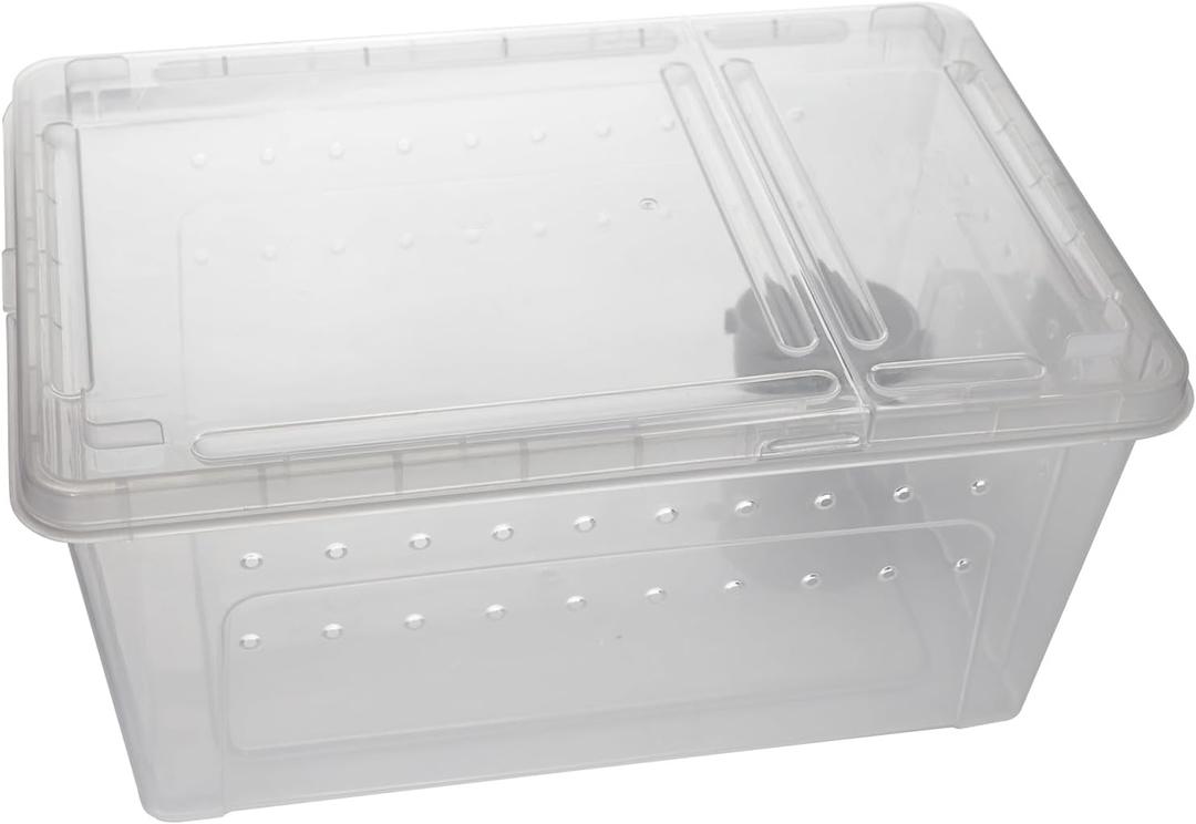 OMEM Portable Reptile Terrarium Habitat for Mini Pet Houses Breathable Holes Stackable Container (L)