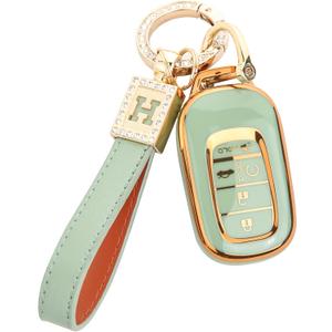 for 2022 Honda Key Fob Cover with Keychain, For Honda Accord Civic Smart Remote Key Fob Case, 
A-green