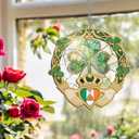 FLAGWIX St Patricks Day Decorations - Saint Patricks Day Decor Double Layered 12 inch Hanging Suncatcher - Irish Shamrock Celtic Cross Home Decoration, Gifts for Women Men, Gifts for Friends