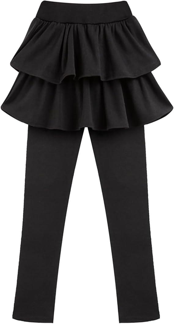 Girls School Uniform Pants Leggings with Skirt Cotton Kids Winter Warm Toddler Tutu Pants
