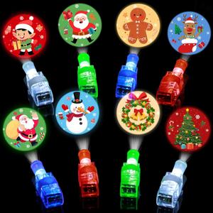 24 Pack Light Up Finger Lights Christmas Party Favors for Kids, Christmas Stocking Stuffers, Glow in The Dark Toys Bulk Classroom Prizes Non Candy Gift