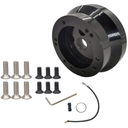 UcarSoon 5 & 6 Hole Billet Steering Wheel Hub Adapter Replacement for Chevy 1969-1994 GMC Truck Pickup Van-s J-eep Bui-ck Chry-sler Dod-ge Pon-tiac Ca-dillac (Black)