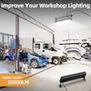 180W LED Shop Lights with 10FT Cord, Switch, Aluminum 20000LM Ultra-Bright Garage Light, 5000K Daylight, IP66 Waterproof Bay Lighting for Garage, Workshop, Warehouse, Outdoor (1 Pack)