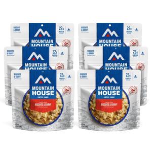 Mountain House Biscuits & Gravy | Freeze Dried Backpacking & Camping Food | 6-Pack - BB 08/2025